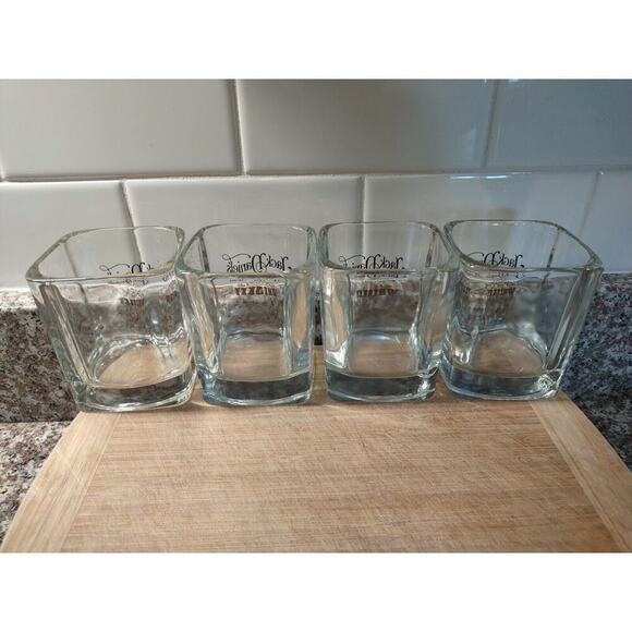 Jack Daniels Rocks Glasses Old No. 7 Low Ball Drink Whiskey Glass Lot Of 4 Bar - Picture 4 of 4